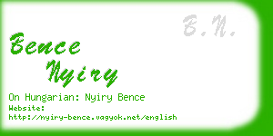 bence nyiry business card